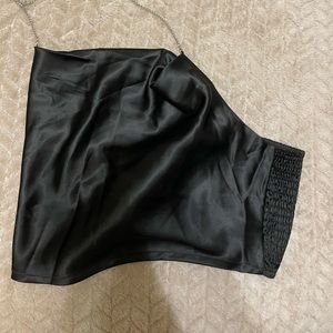 Satin Shirred Back Halter Top